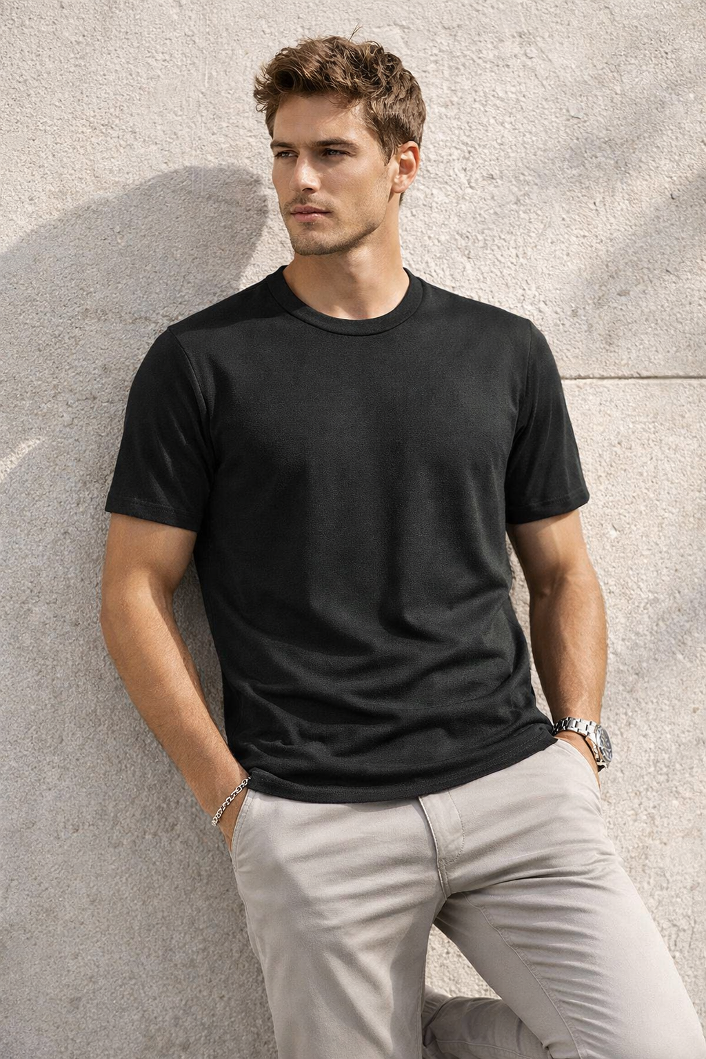 Playeras Para Hombre Manga Corta Micro Pique A61301 Negro