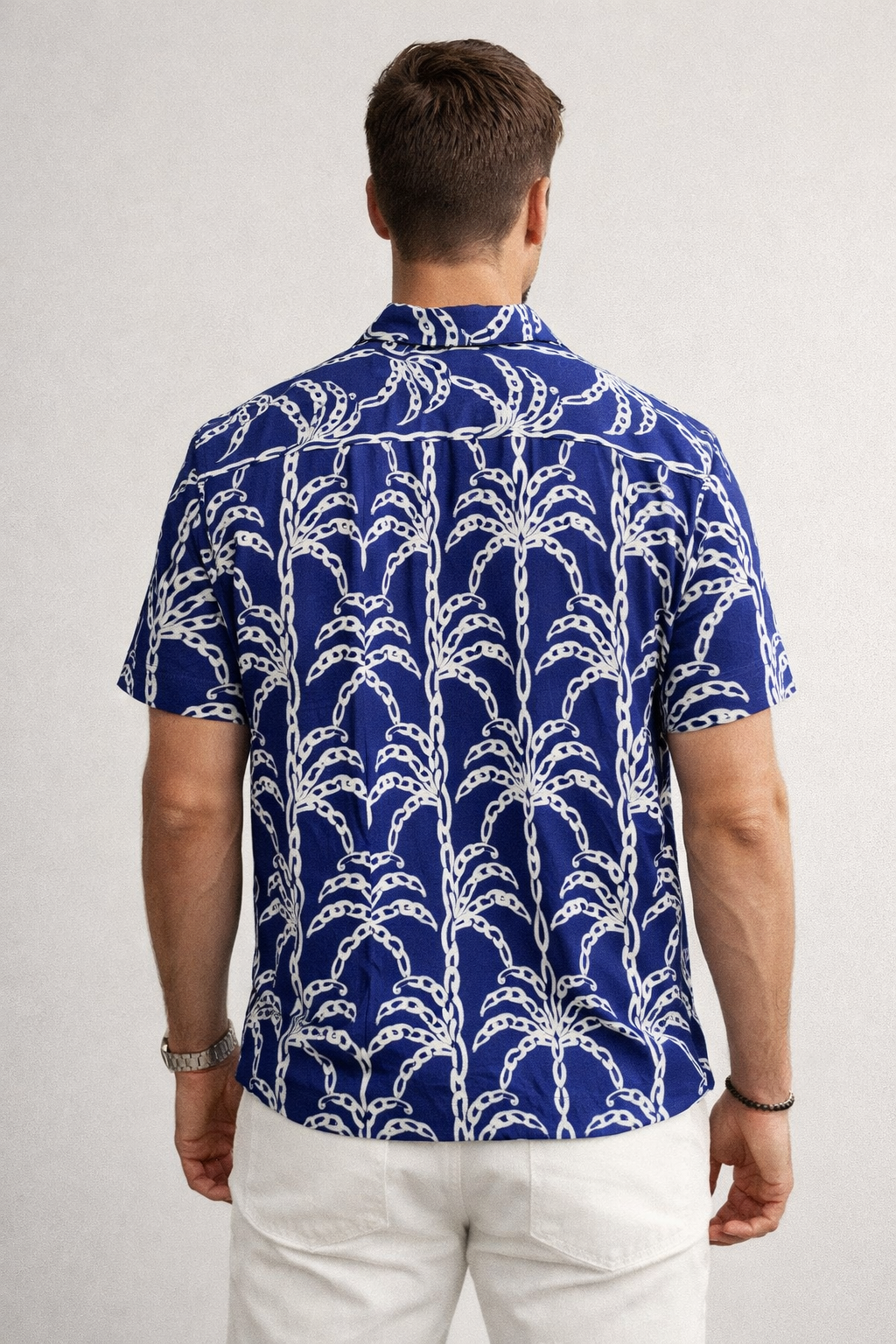 Camisas Para Hombre Manga Corta Estampado Tropical B51569 Rey