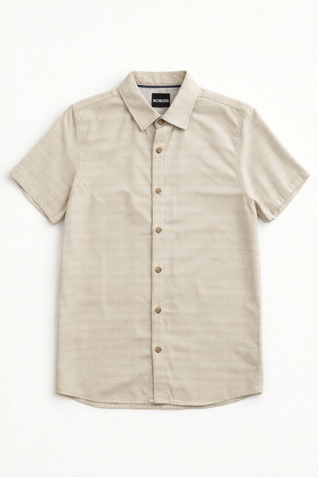 Camisas Para Hombre Manga Corta Texturizada B61355 Beige