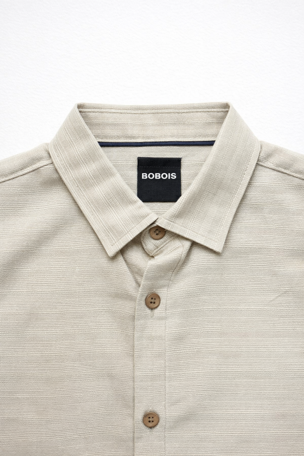 Camisas Para Hombre Manga Corta Texturizada B61355 Beige