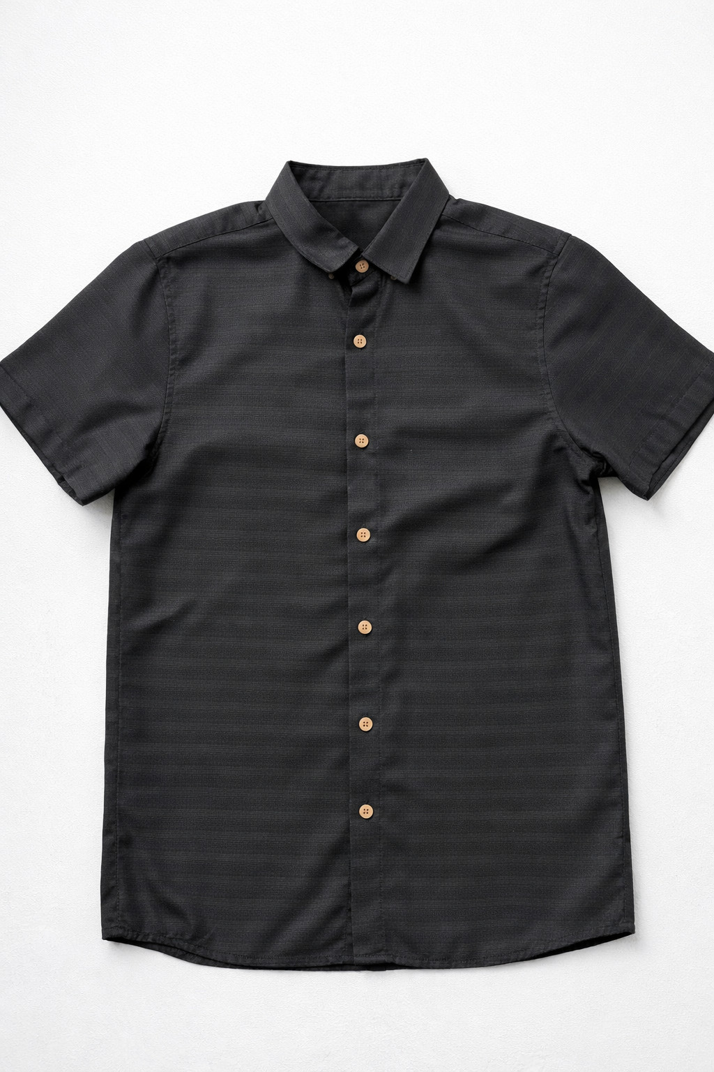 Camisas Para Hombre Manga Corta Texturizada B61355 Negro