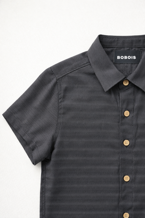 Camisas Para Hombre Manga Corta Texturizada B61355 Negro