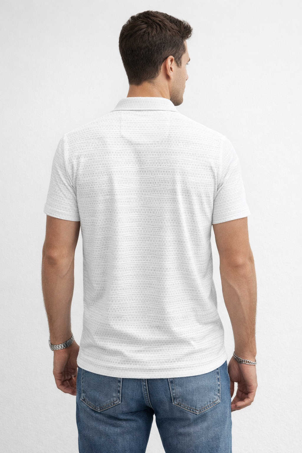 Camisas Para Hombre Relieve y Textura B61356 Blanco