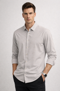 Camisa para Hombre Manga Larga Jacquard Super Stretch B61404 Beige