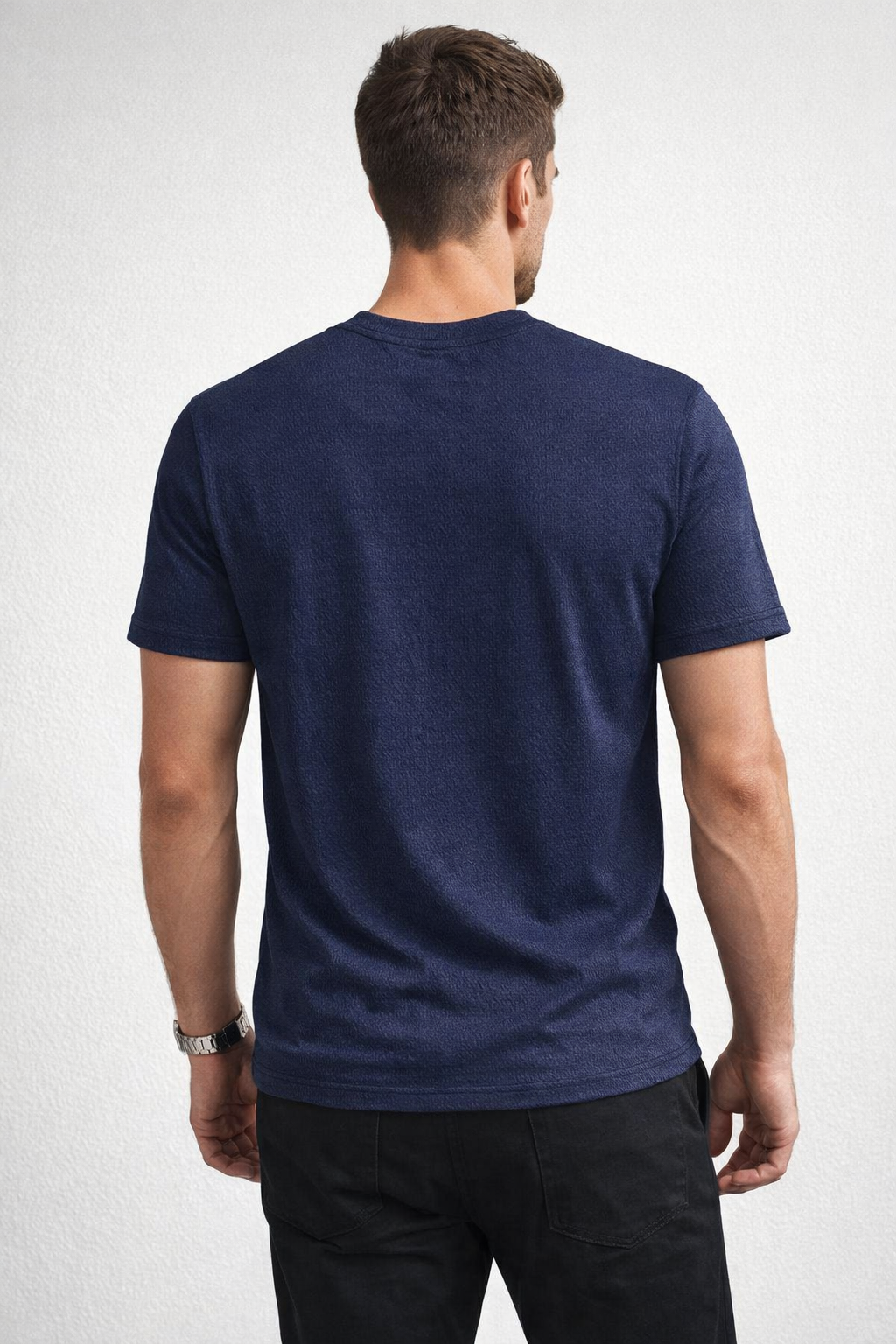 Playeras Para Hombre Manga Corta Con Textura A61302 Marino