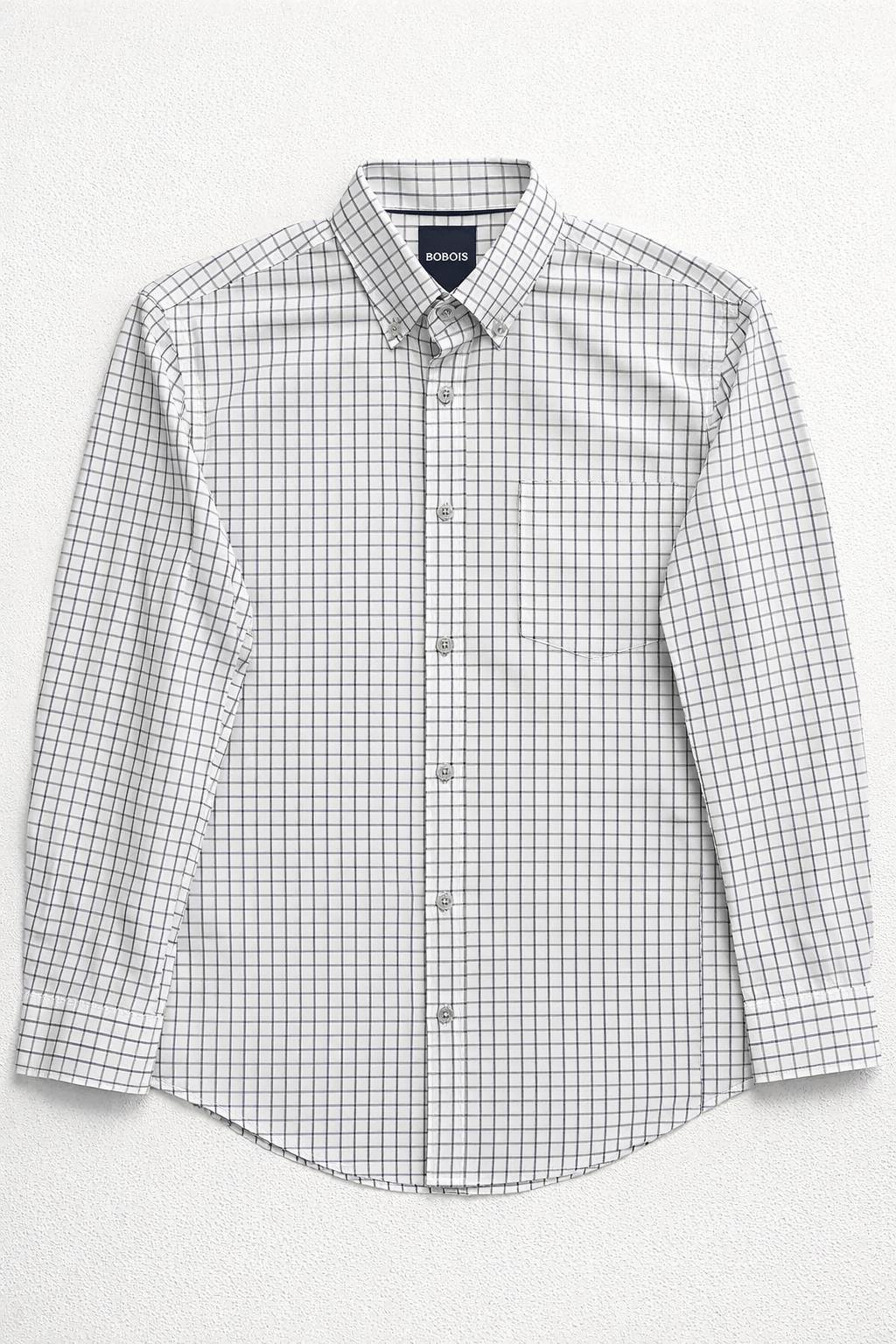 Camisas Para Hombre Manga Larga Cuadros B61204 Marino