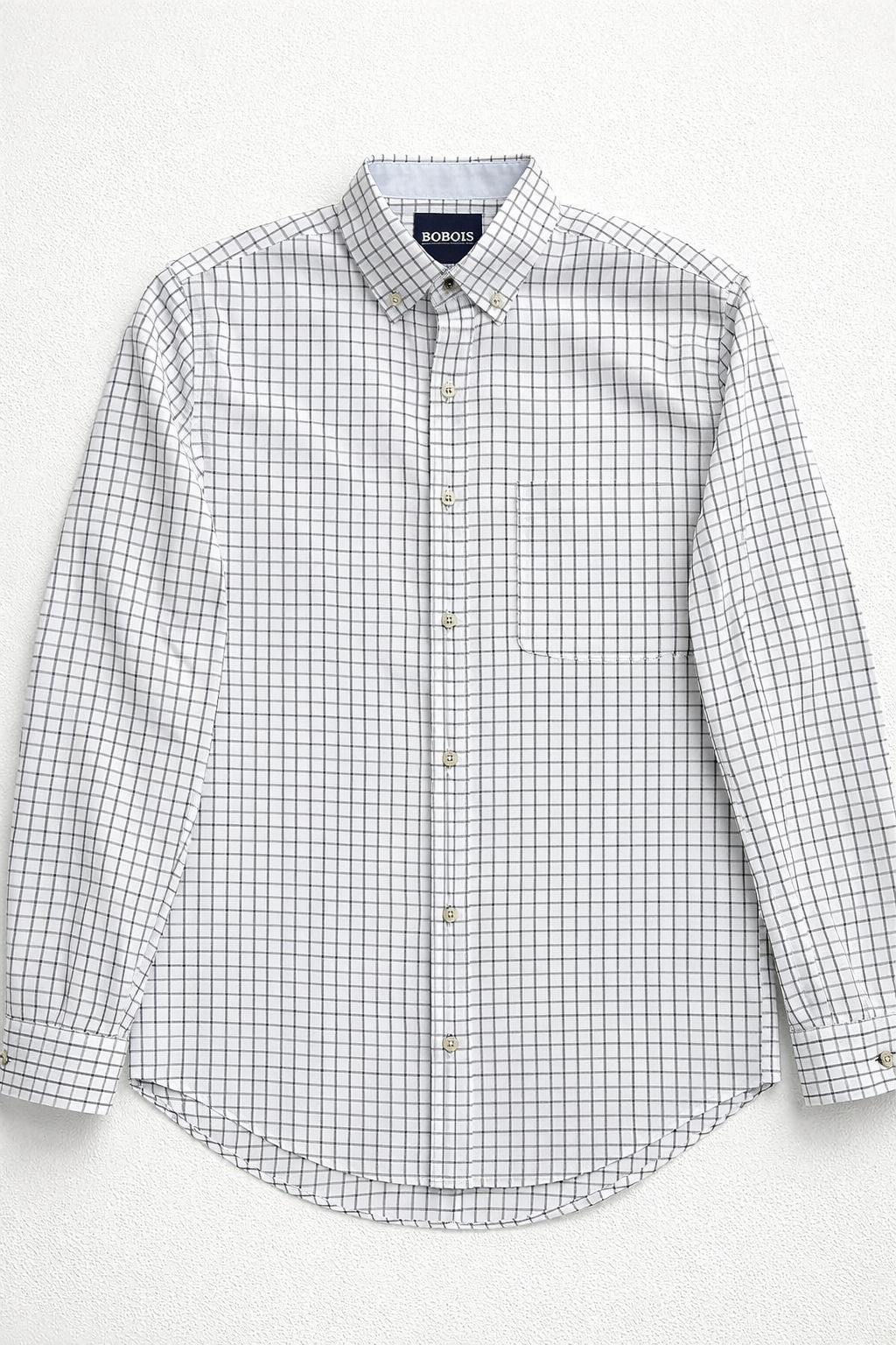 Camisas Para Hombre Manga Larga Cuadros B61204 Negro