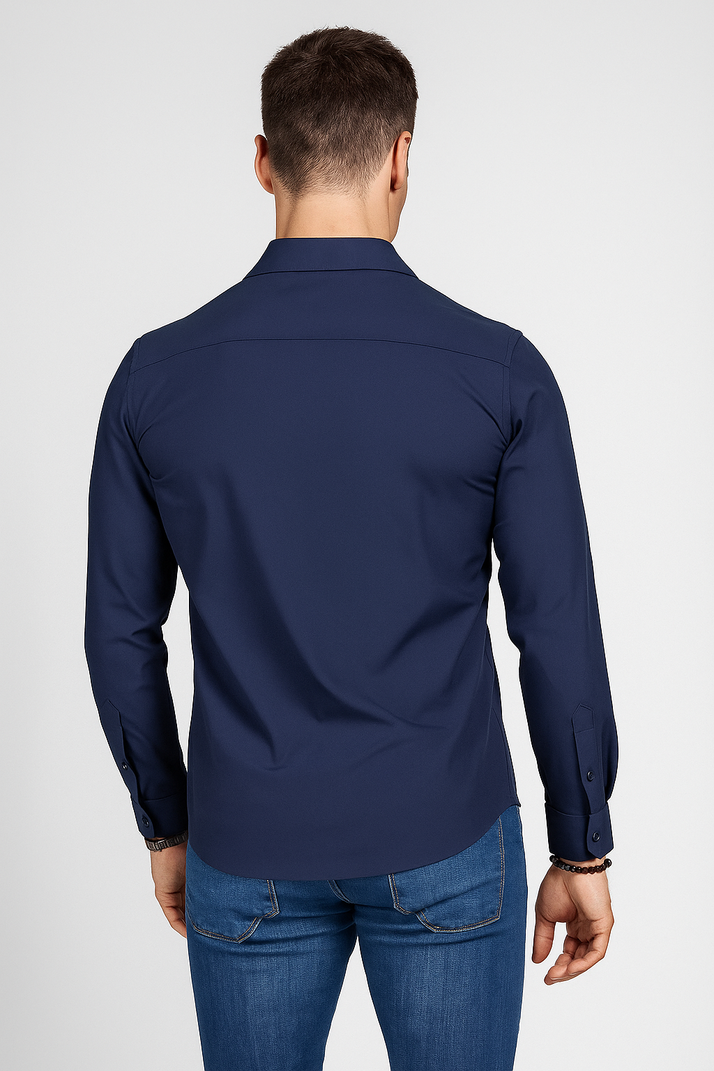 Camisas Para Hombre Regular Fit Sin Arrugas Non Iron BPOP4W Marino