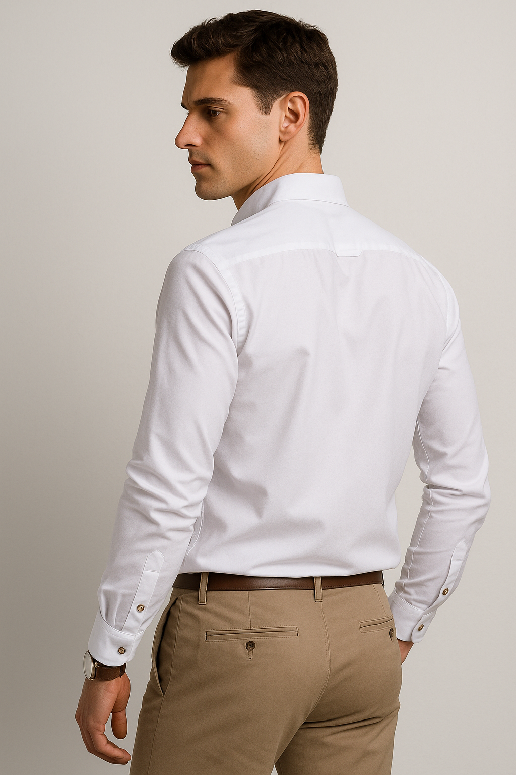 Camisas Para Hombre Manga Larga Essential B51101 Blanco