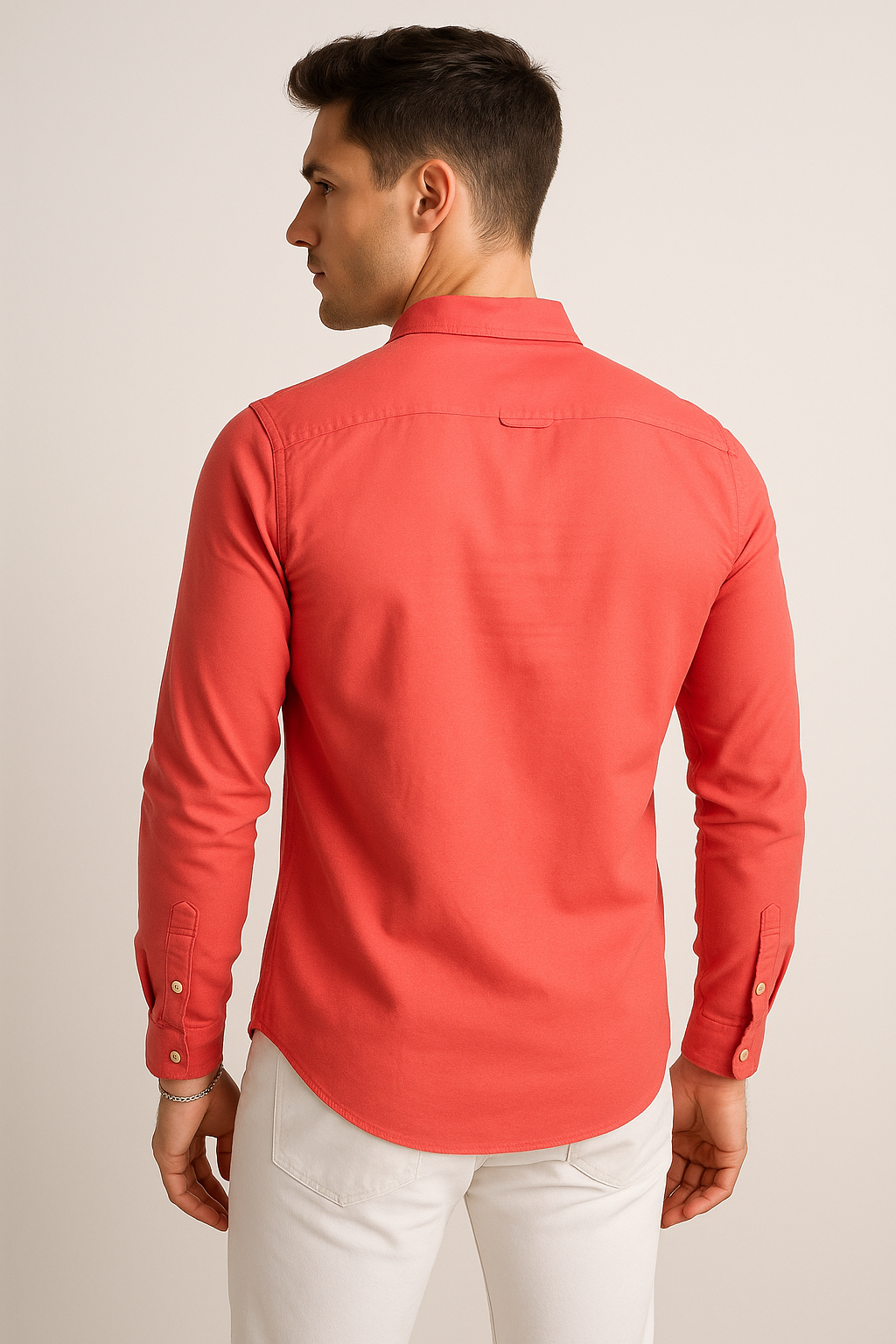 Camisas Para Hombre Regular Fit Oxford B51111 Coral