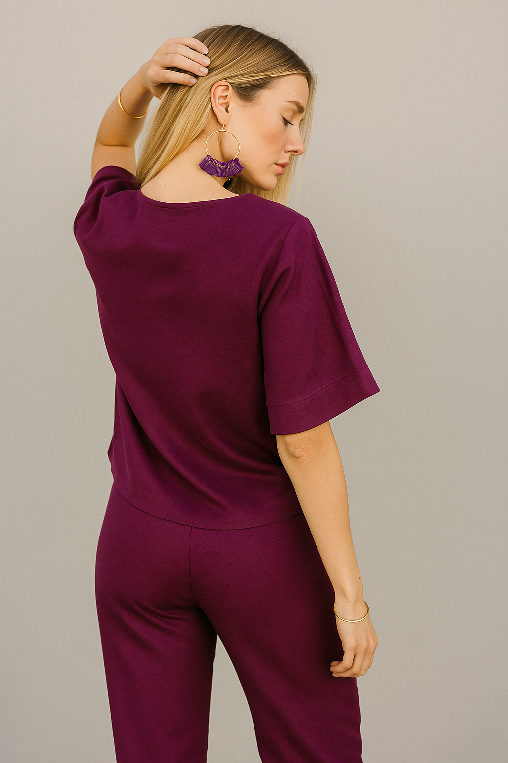 Blusas Para Mujer Oversize Suelta N51102 Uva
