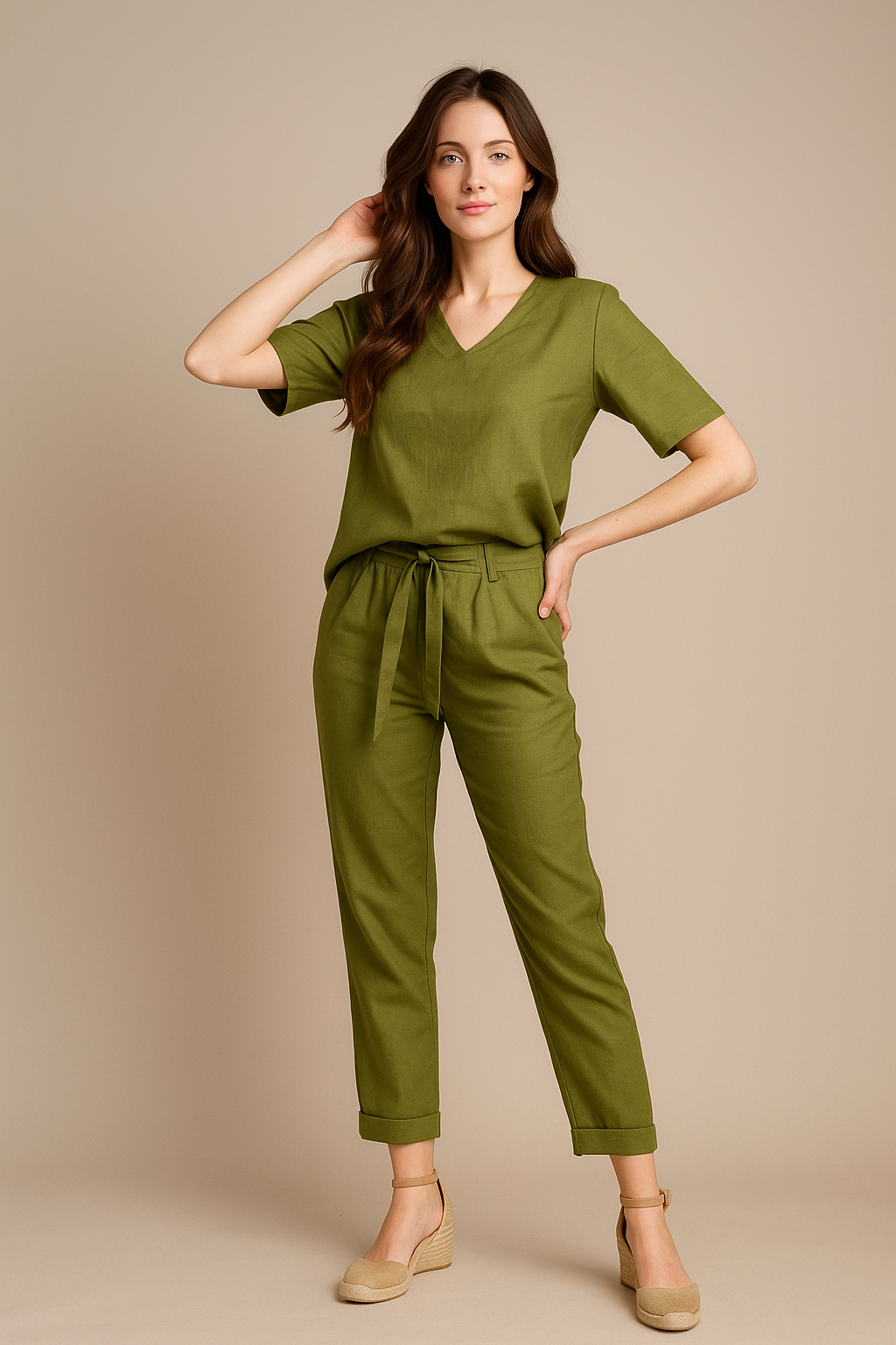 Blusas Para Mujer Oversize Suelta N51102 Olivo