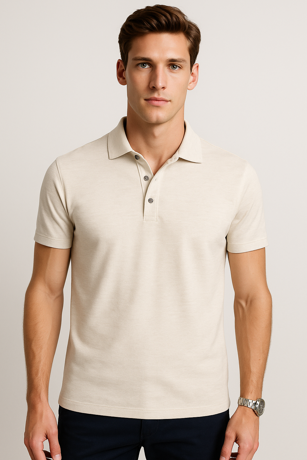 Playeras Tipo Polo Para Hombre Slub A51311 Gris