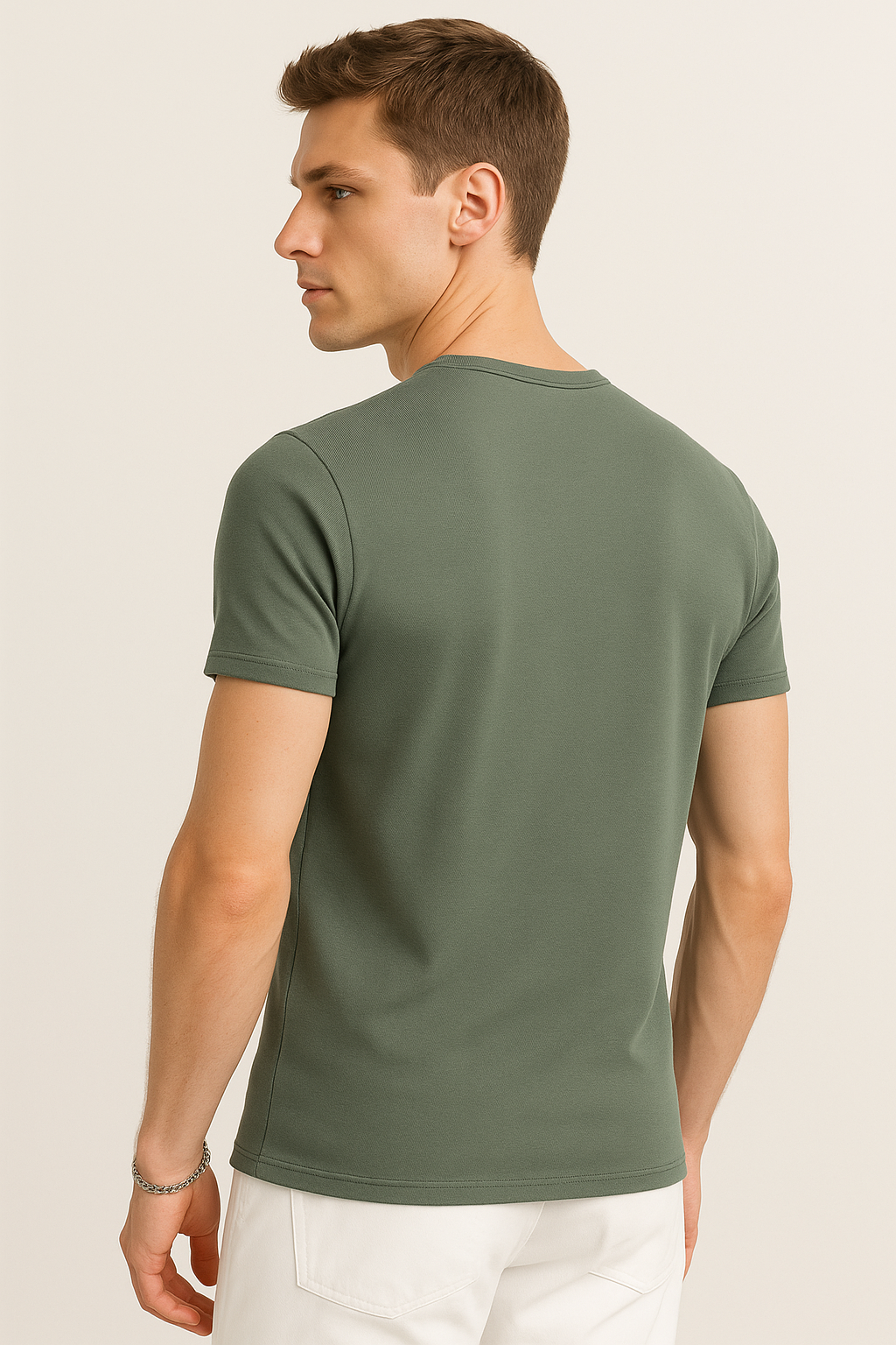 Playeras Para Hombre Slim Fit Microcostura A51301 Verde