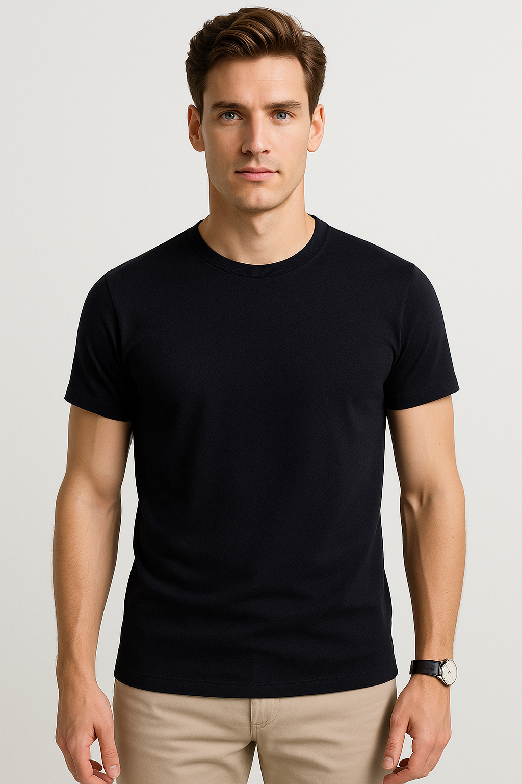 Playeras Para Hombre Slim Fit Microcostura A51301 Negro