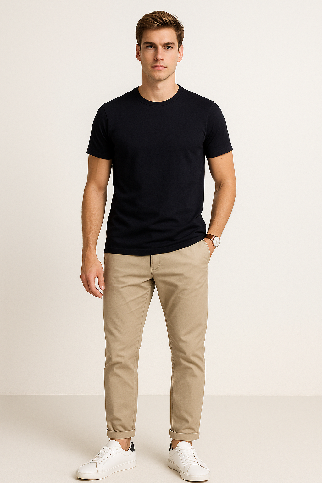 Playeras Para Hombre Slim Fit Microcostura A51301 Negro