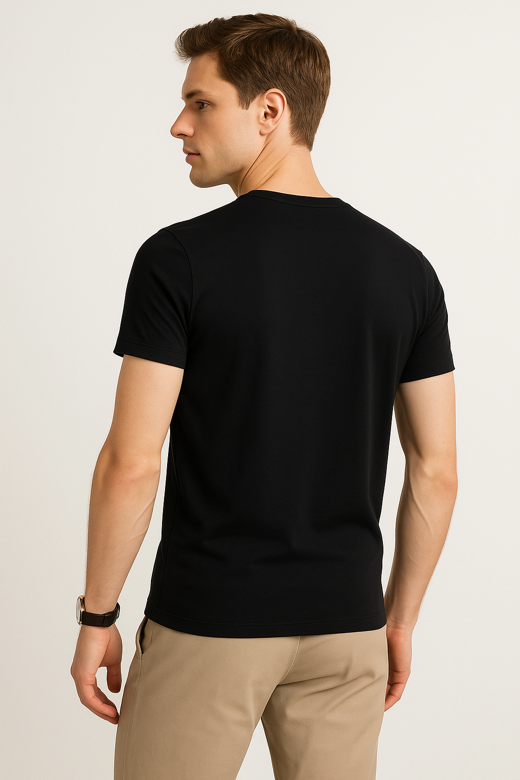 Playeras Para Hombre Slim Fit Microcostura A51301 Negro