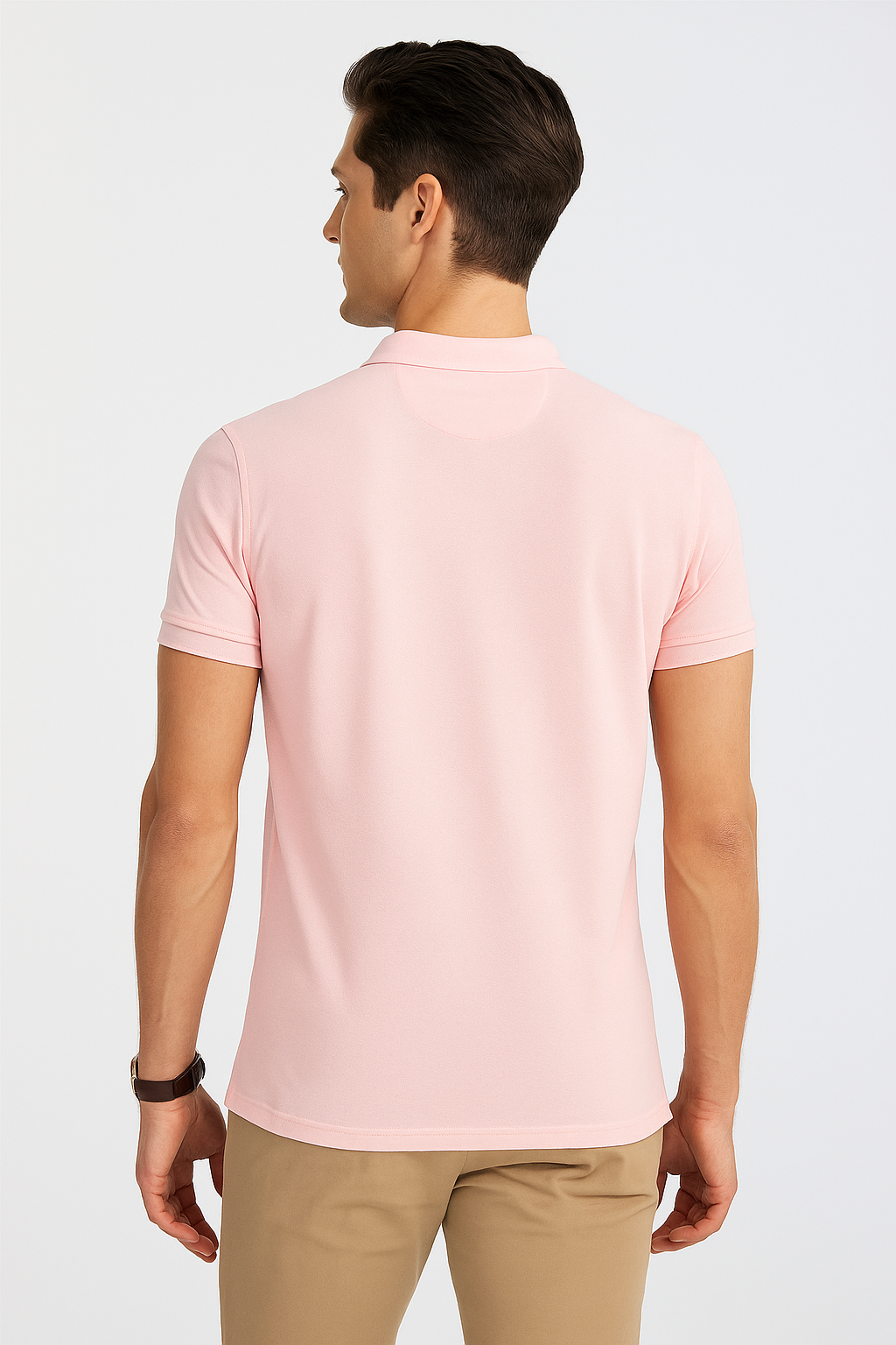 Playeras Polo Para Hombre Manga Corta Basica Bordado APOLOB Rosa