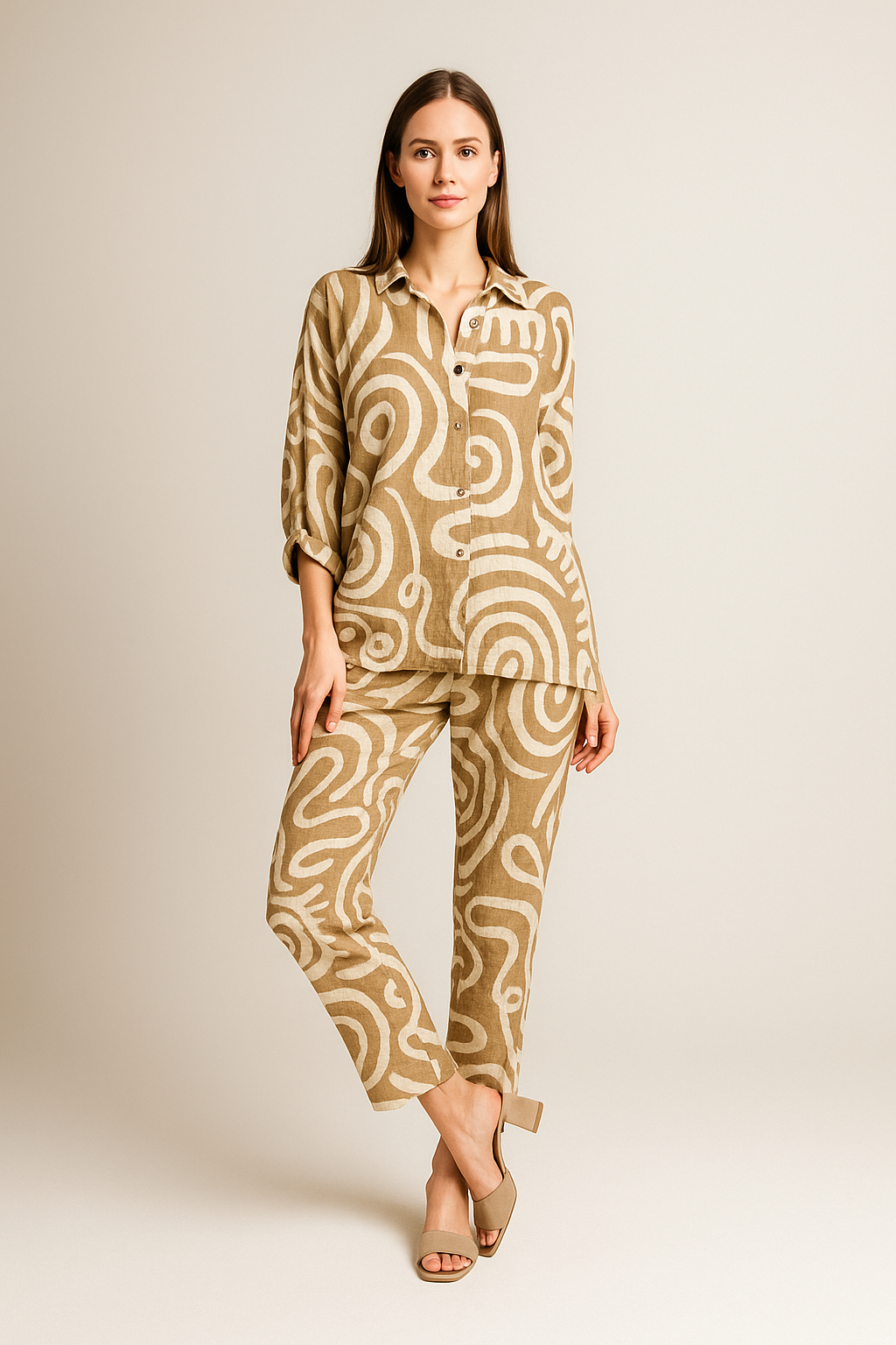Pantalones Para Mujer Ligero Con Jareta W51123 Camel