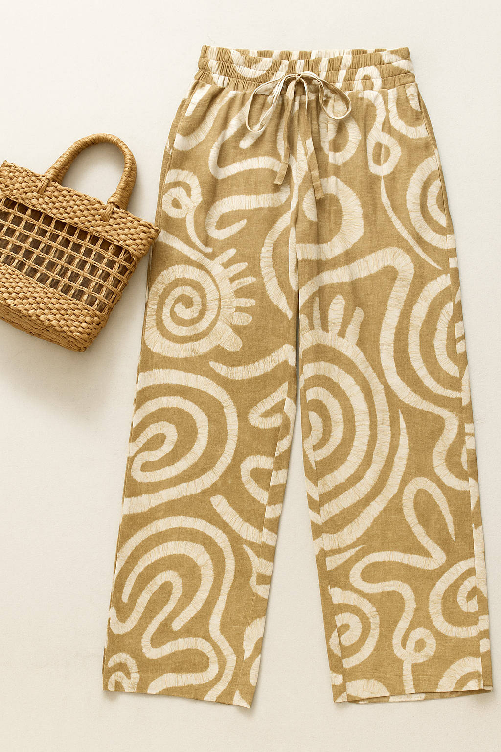 Pantalones Para Mujer Ligero Con Jareta W51123 Camel
