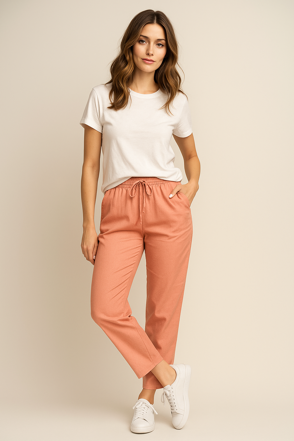 Pantalones Para Mujer Ligero Con Jareta W51114 Blush