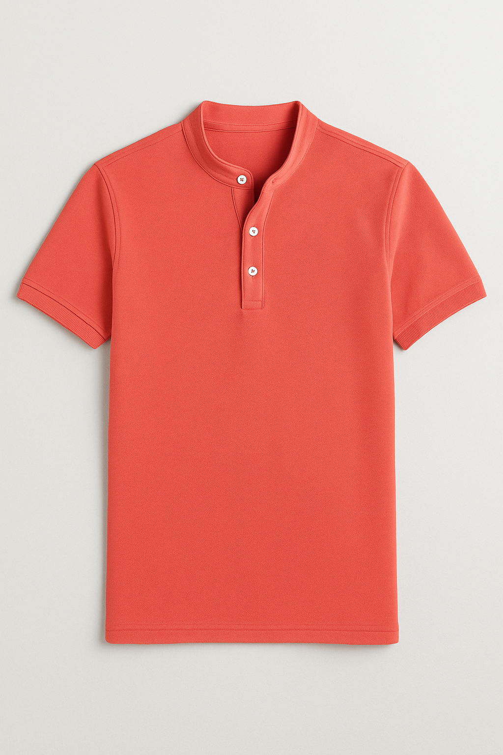 Playeras Polo Para Hombre Lisa De Manga Corta Cuello Mao APCMAO Coral