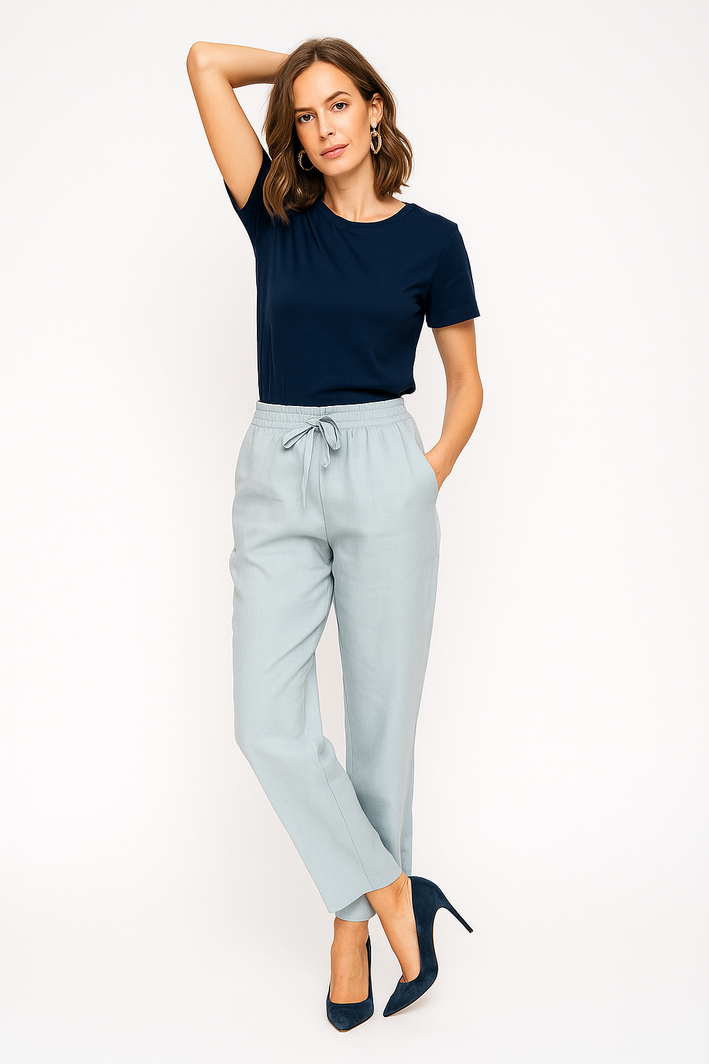 Pantalones Para Mujer Ligero Con Jareta W51114 Aqua
