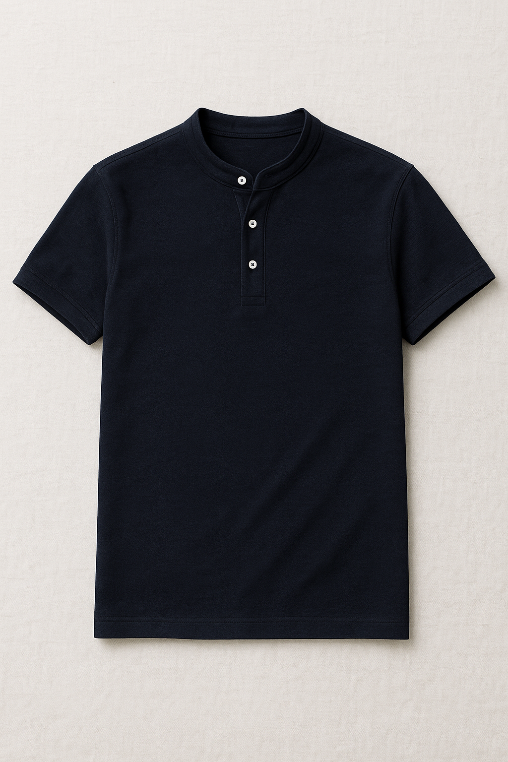 Playeras Polo Para Hombre Lisa De Manga Corta Cuello Mao APCMAO Marino