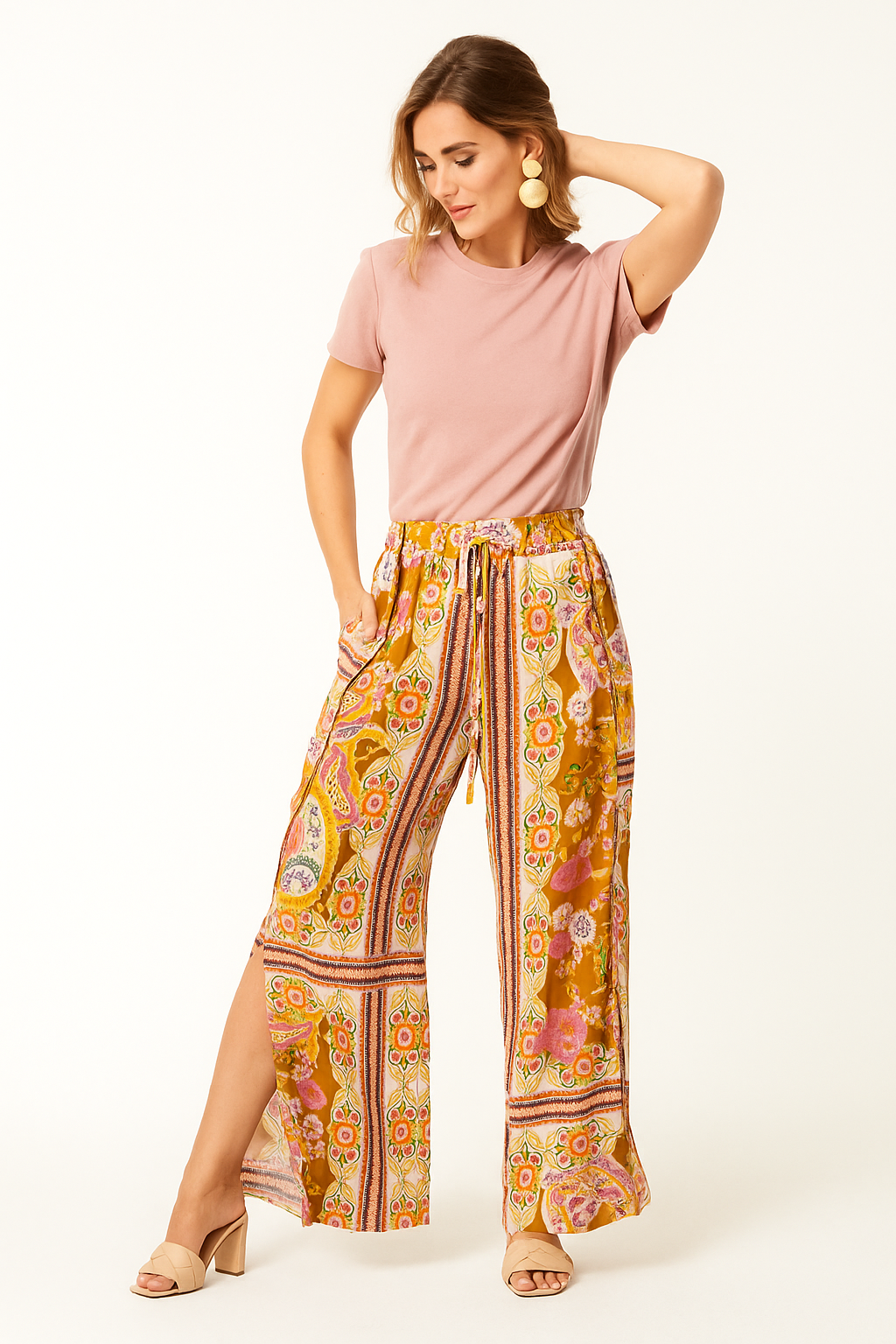 Pantalones Para Mujer Wide Leg Aberturas W51110 Unico