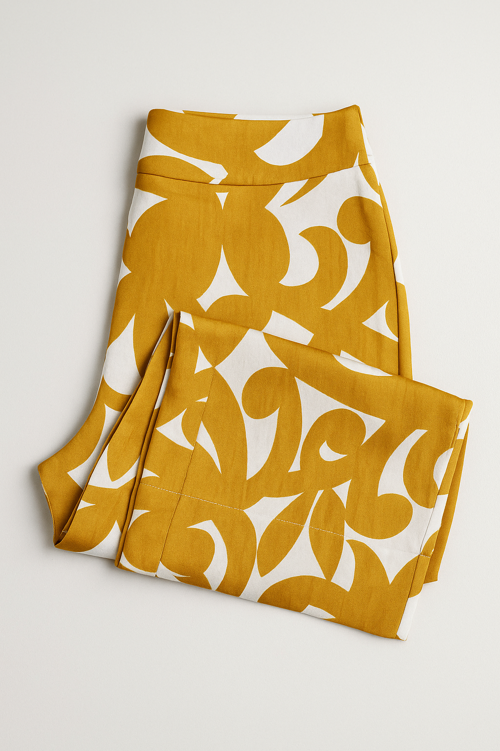 Pantalones Para Mujer Wide Leg Tipo Lino W51105 Ocre