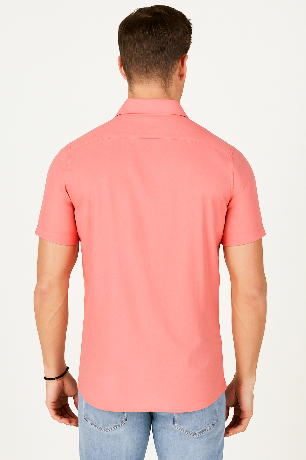 Camisas Para Hombre Estilo Lino Liso B51372 Melon