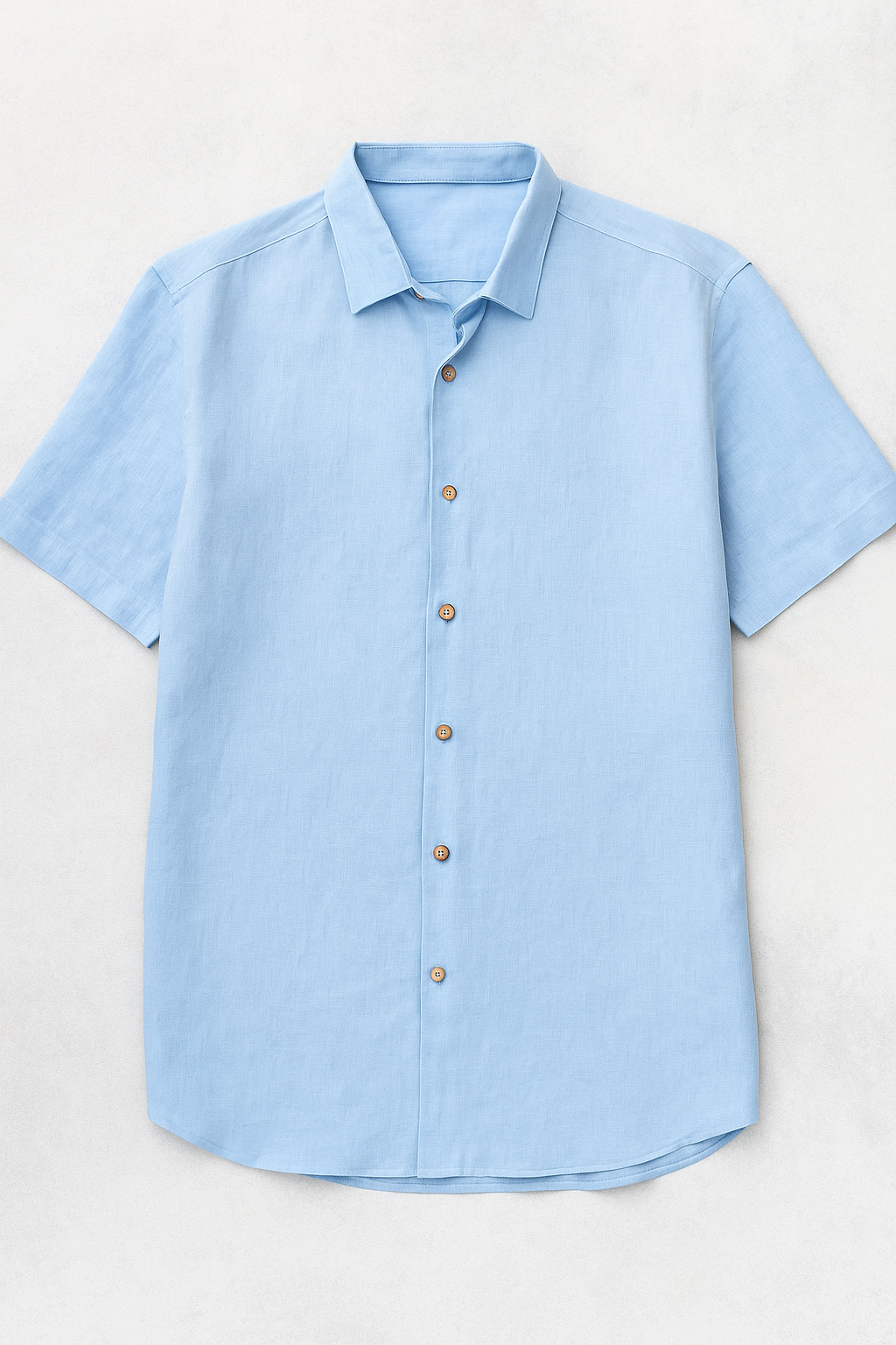 Camisas Para Hombre Estilo Lino Liso B51372 Azul