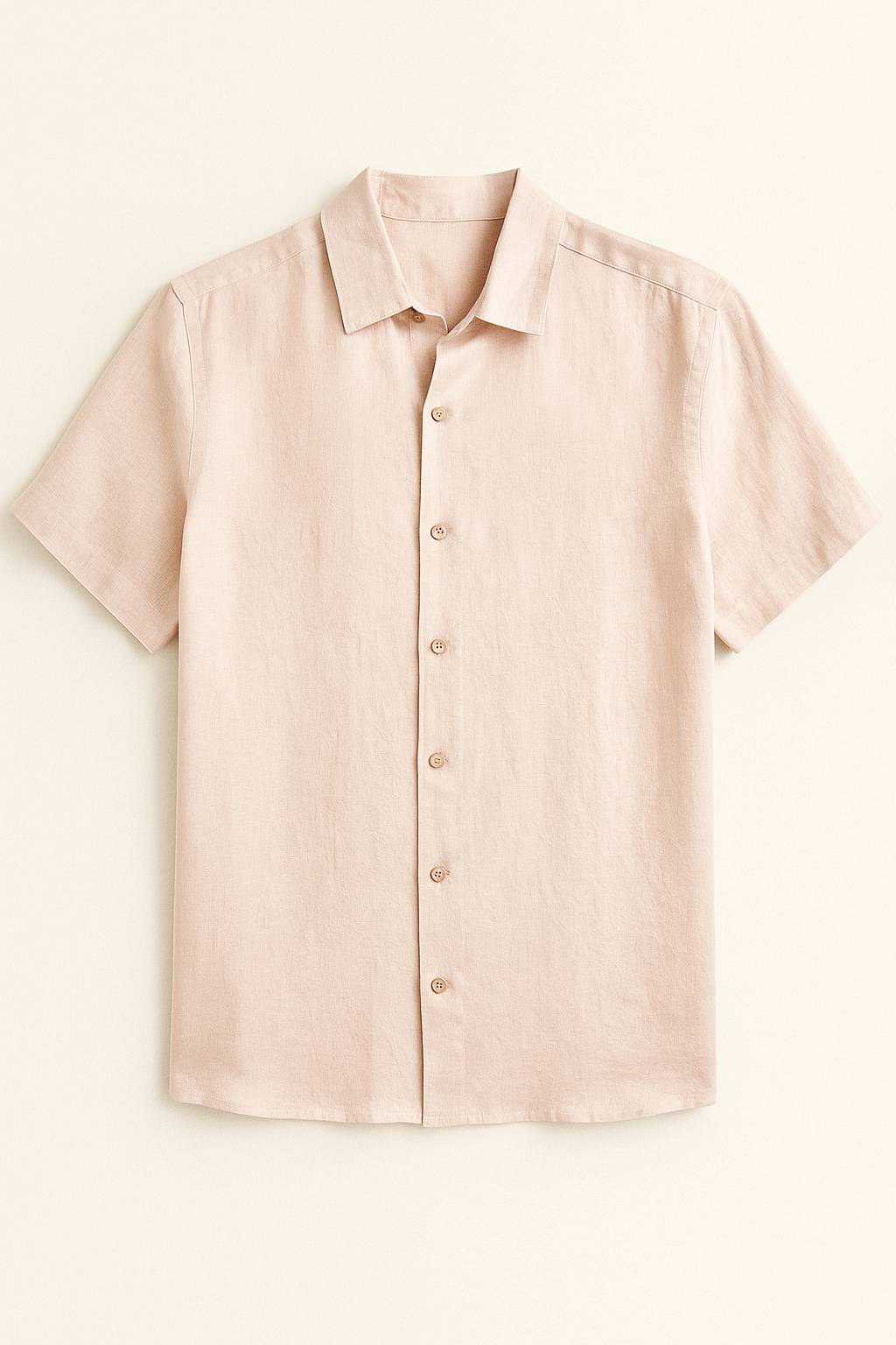 Camisas Para Hombre Estilo Lino Liso B51372 Rosa Palo