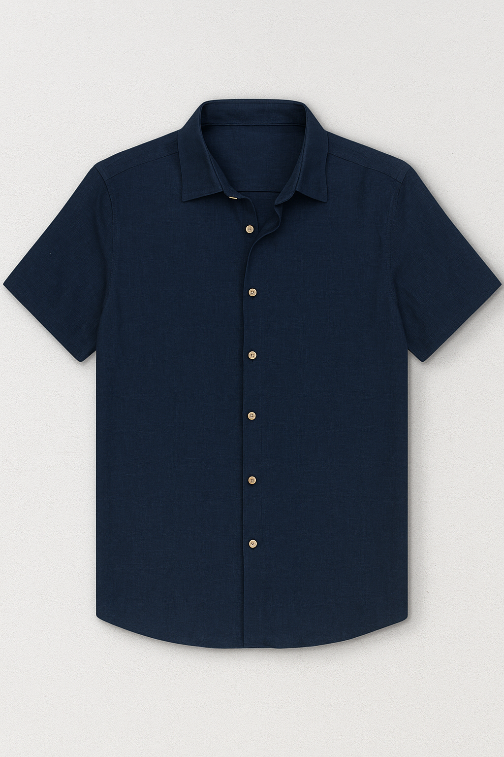 Camisas Para Hombre Estilo Lino Liso B51372 Marino