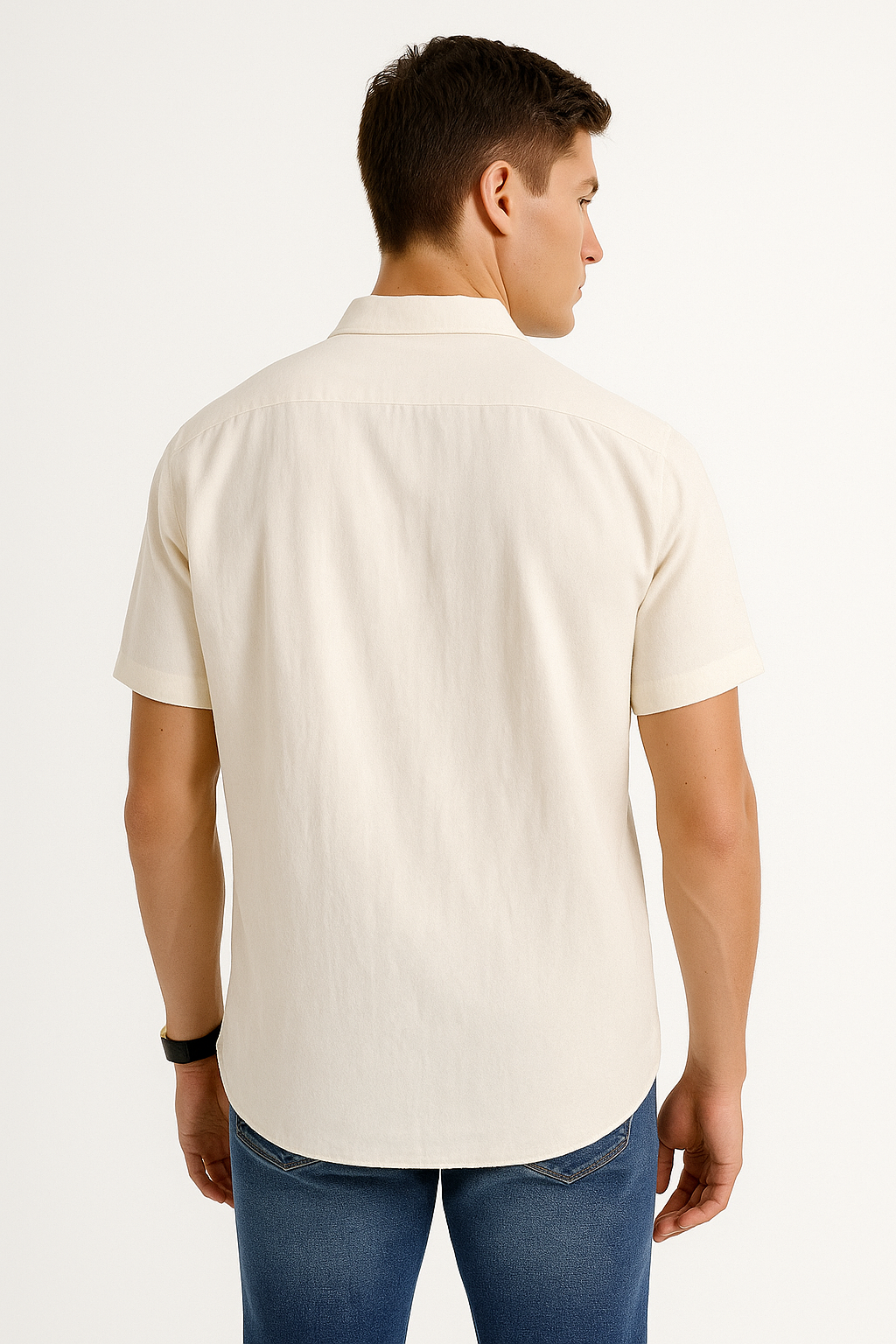 Camisas Para Hombre Estilo Lino Liso B51372 Arena