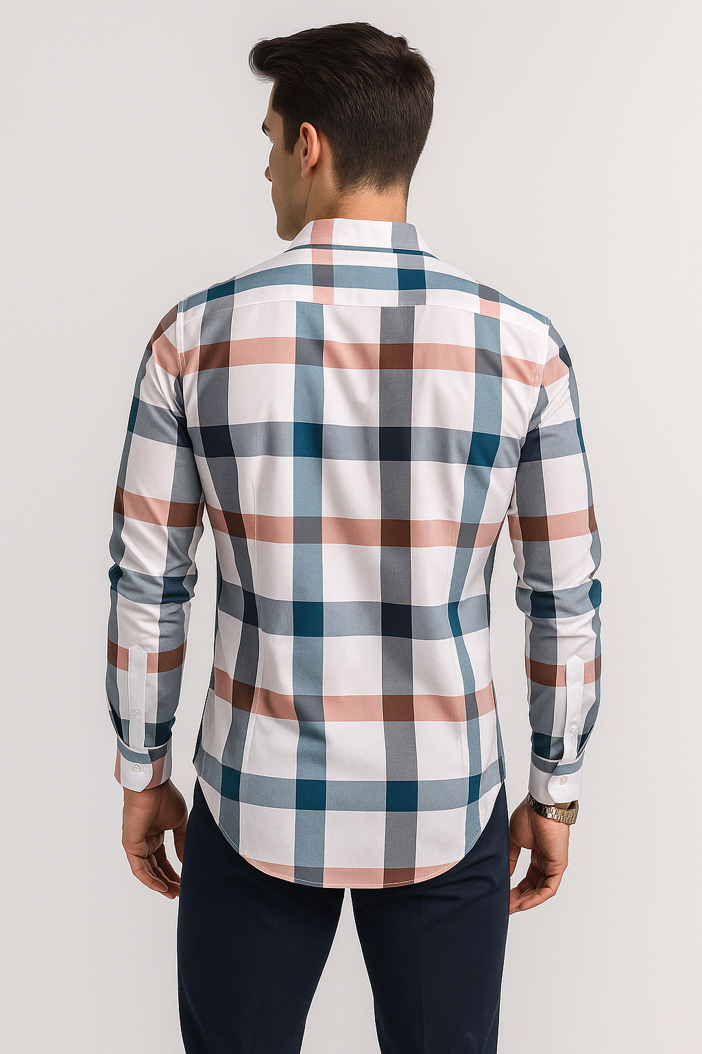 Camisas Para Hombre Bambú Manga Larga B51338 Blanco