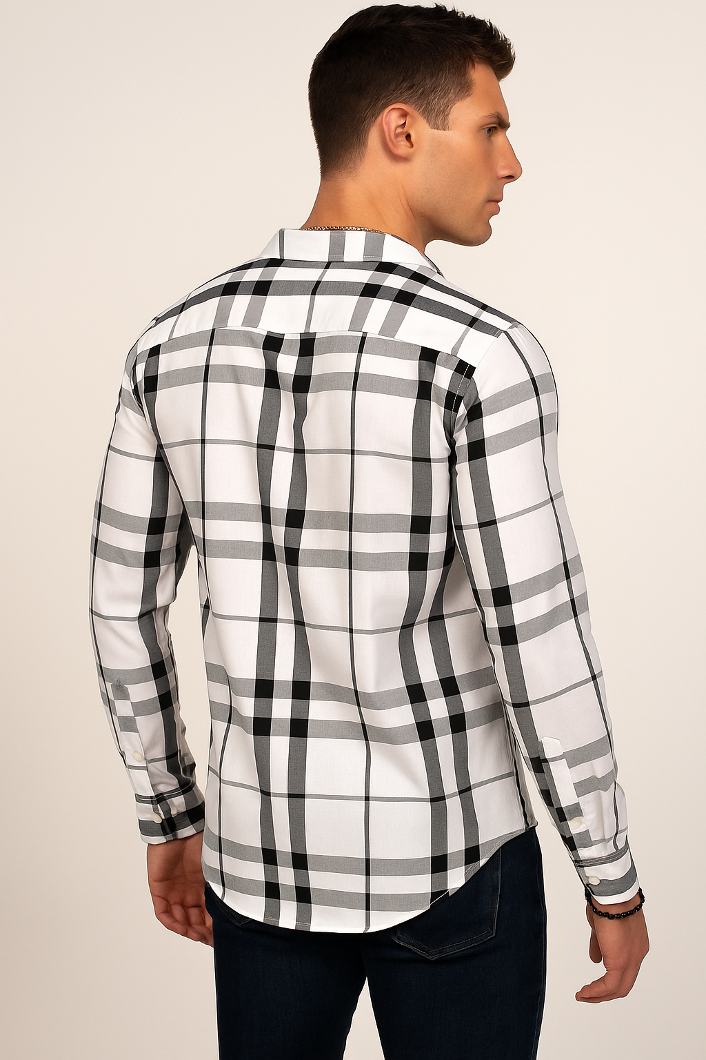 Camisas Para Hombre Bambú Manga Larga B51339 Blanco