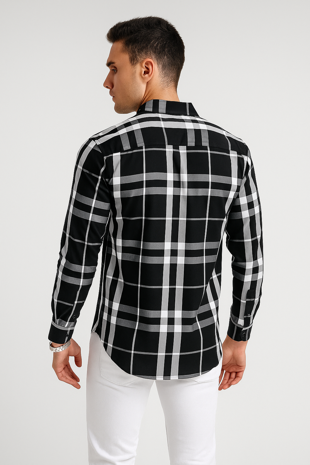 Camisas Para Hombre Bambú Manga Larga B51339 Negro