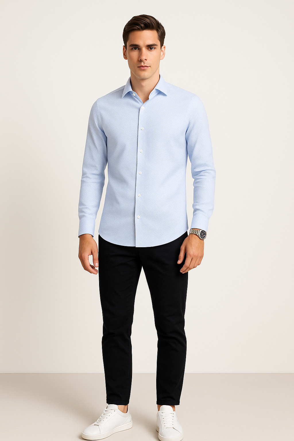 Camisas Para Hombre Slim Fit Textura B51311 2