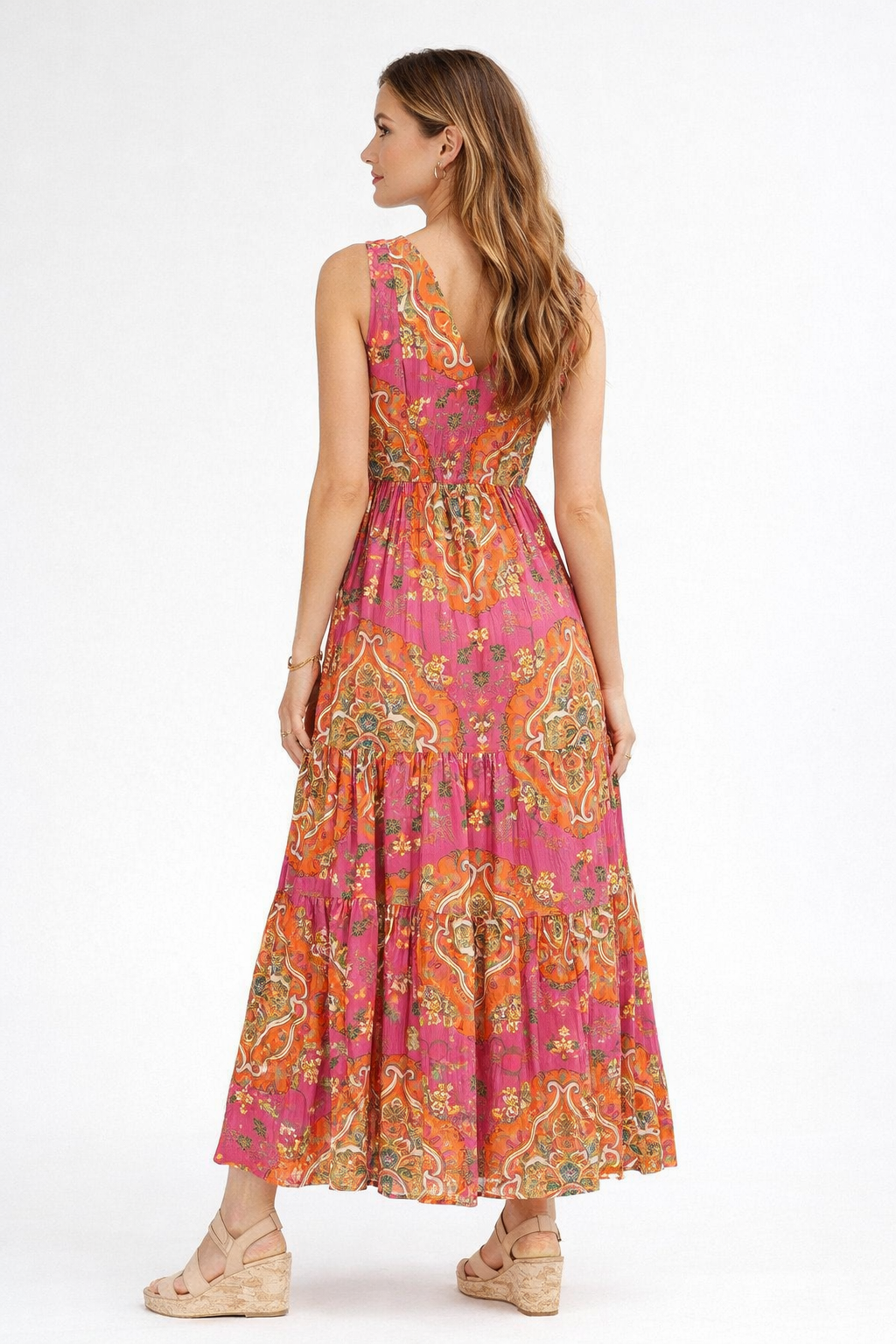 Vestidos Para Mujer Largo De Tirantes Paisley S61102 Unico