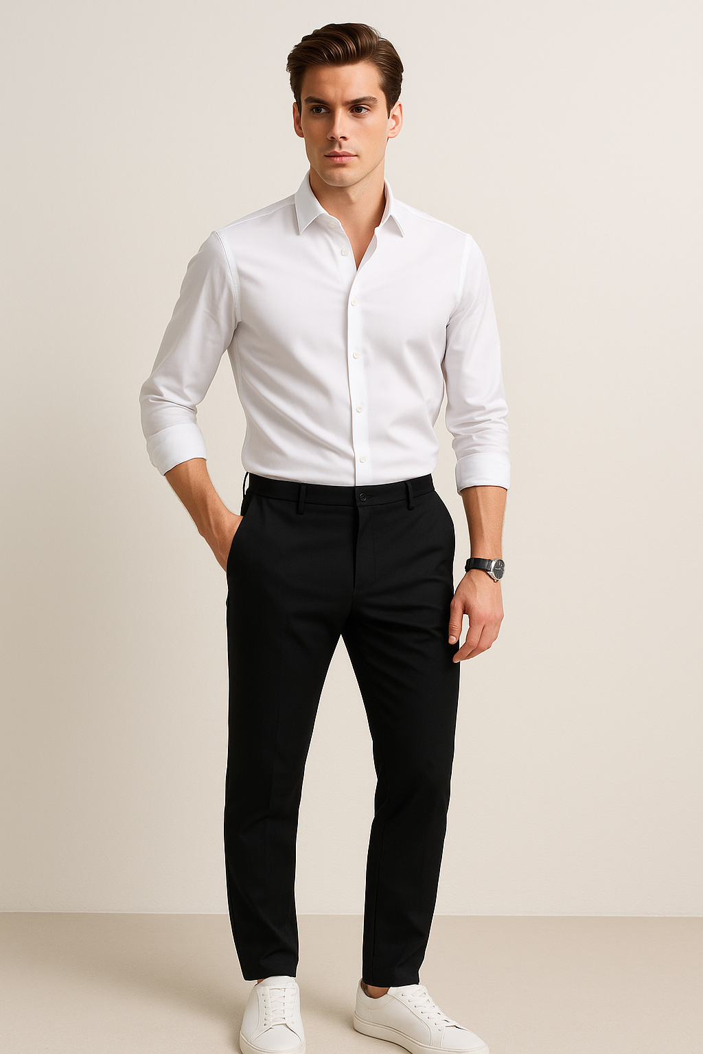 Pantalones Para Hombre De Vestir GPAVES Negro