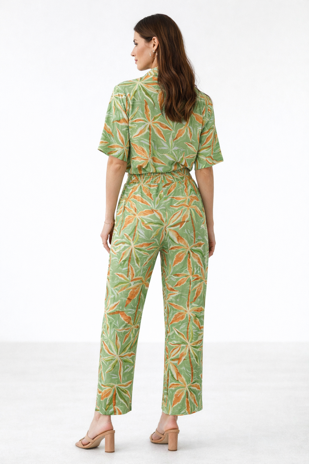 Pantalones Para Mujer Tipo Lino Con Jareta W61108 Verde