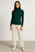 Sueteres Para Mujer Basico Cuello De Tortuga O43203 Verde