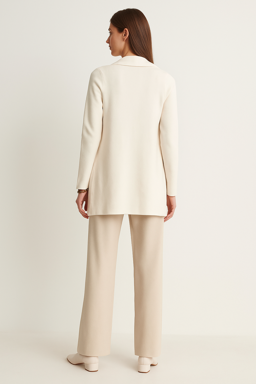 Sueteres Para Mujer Largo Abierto Tipo Gabardina O43205 Hueso