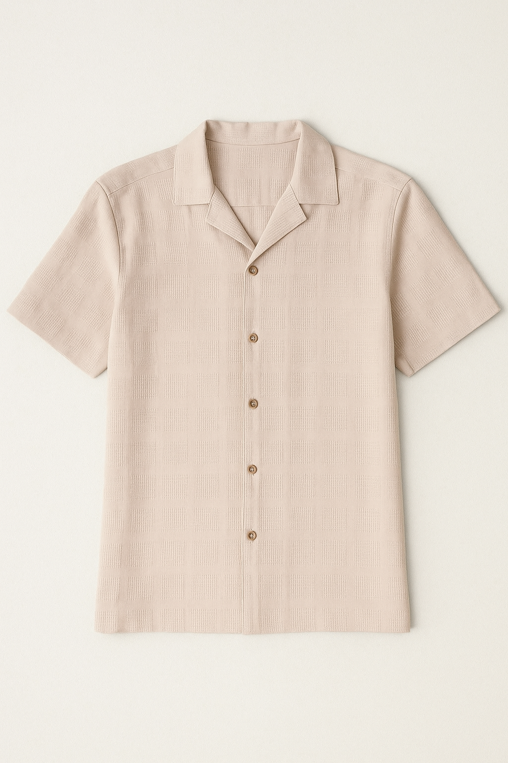 Camisas Para Hombre Jacquard De Manga Corta B51361 Arena