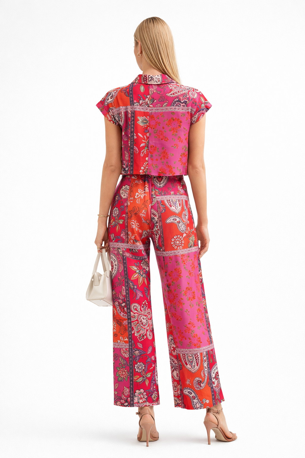 Blusas Para Mujer Corta Camisera Floreada N61101 Rosa