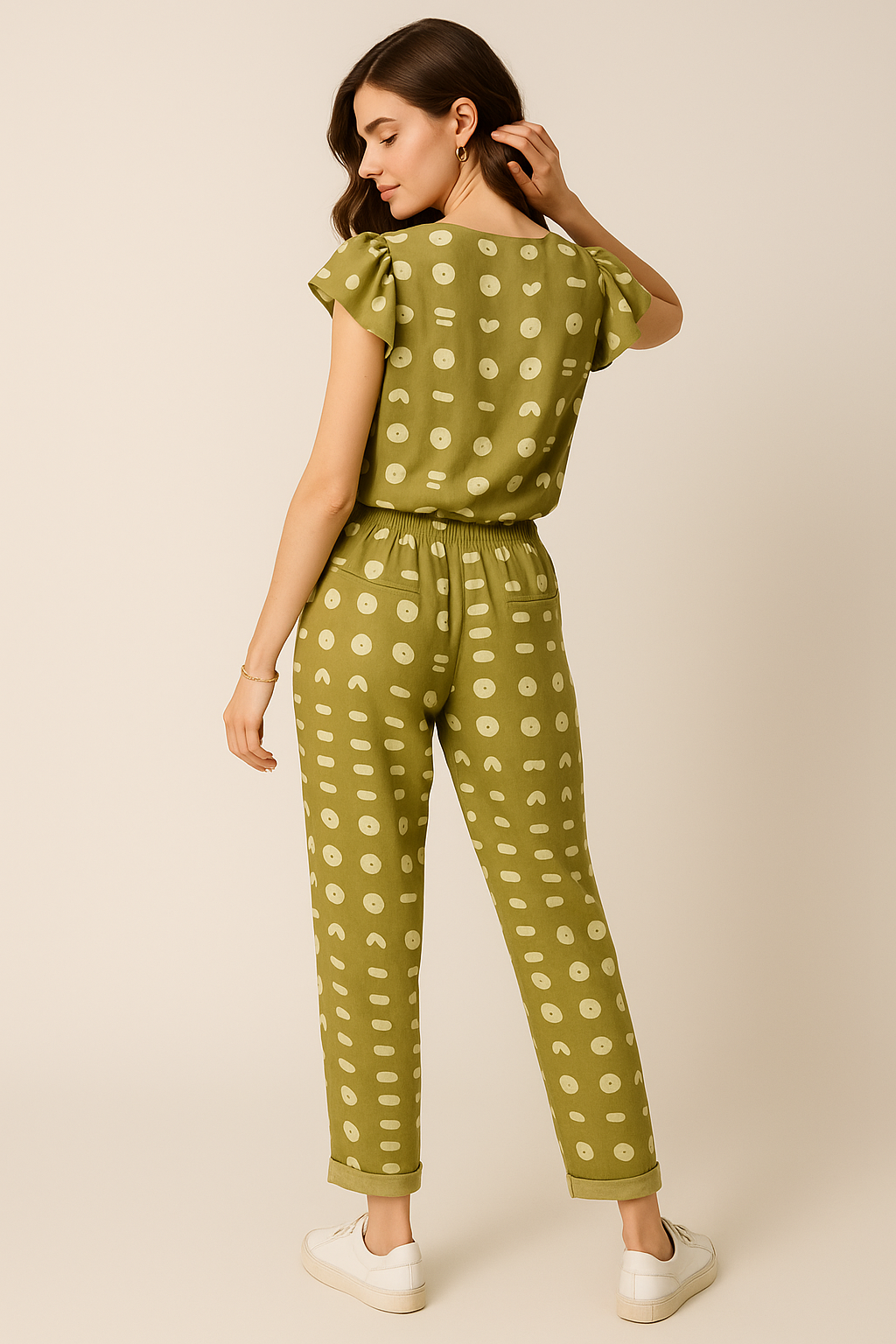 Pantalones Para Mujer Tipo Lino Con Jareta W51101 Olivo