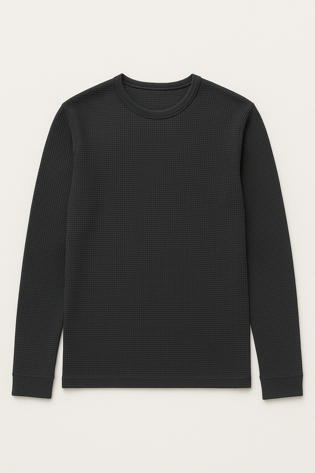 Playeras Para Hombre Textura Waffle A55316 Negro