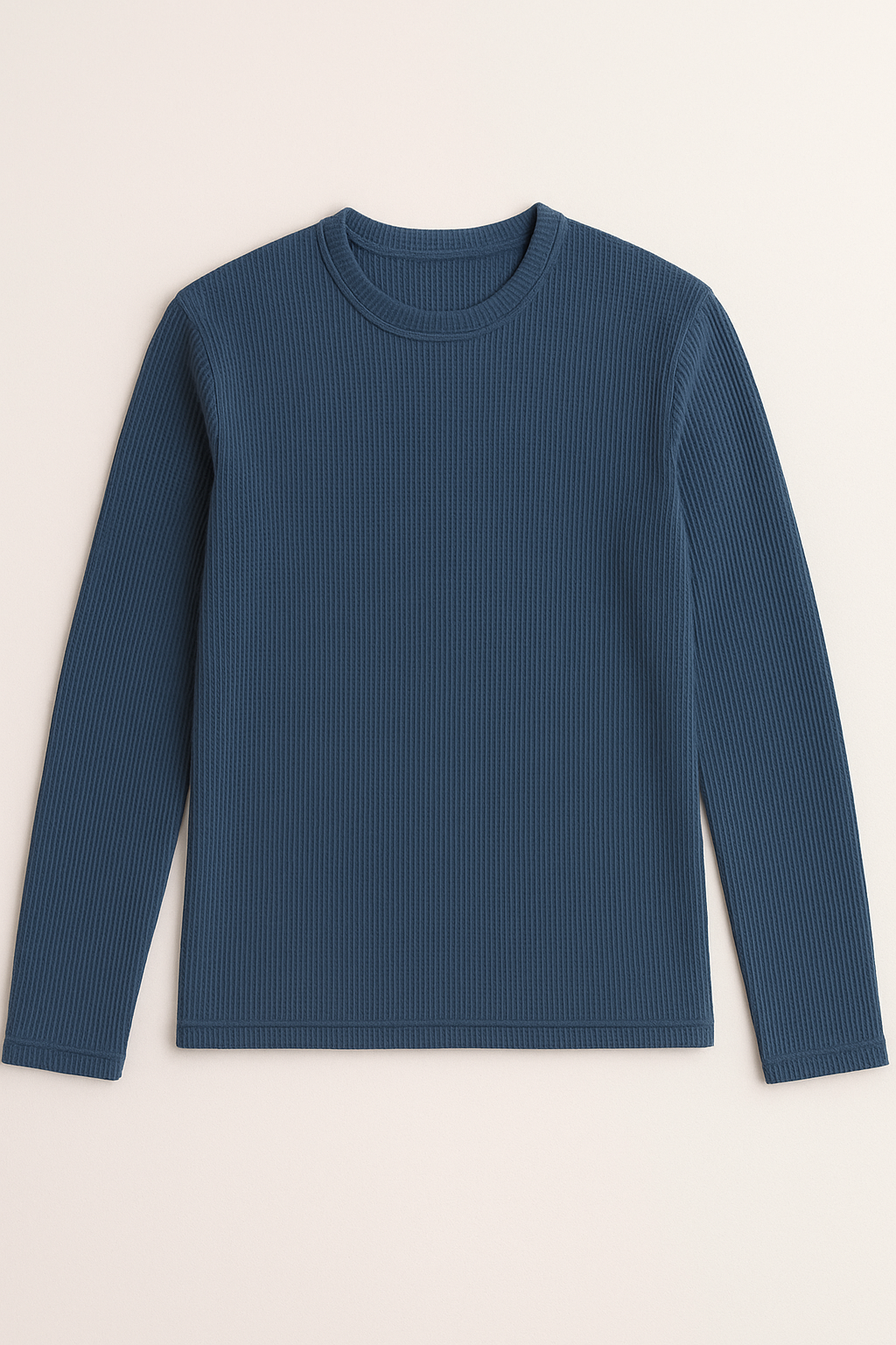 Playeras Para Hombre Textura Waffle A55316 Marino