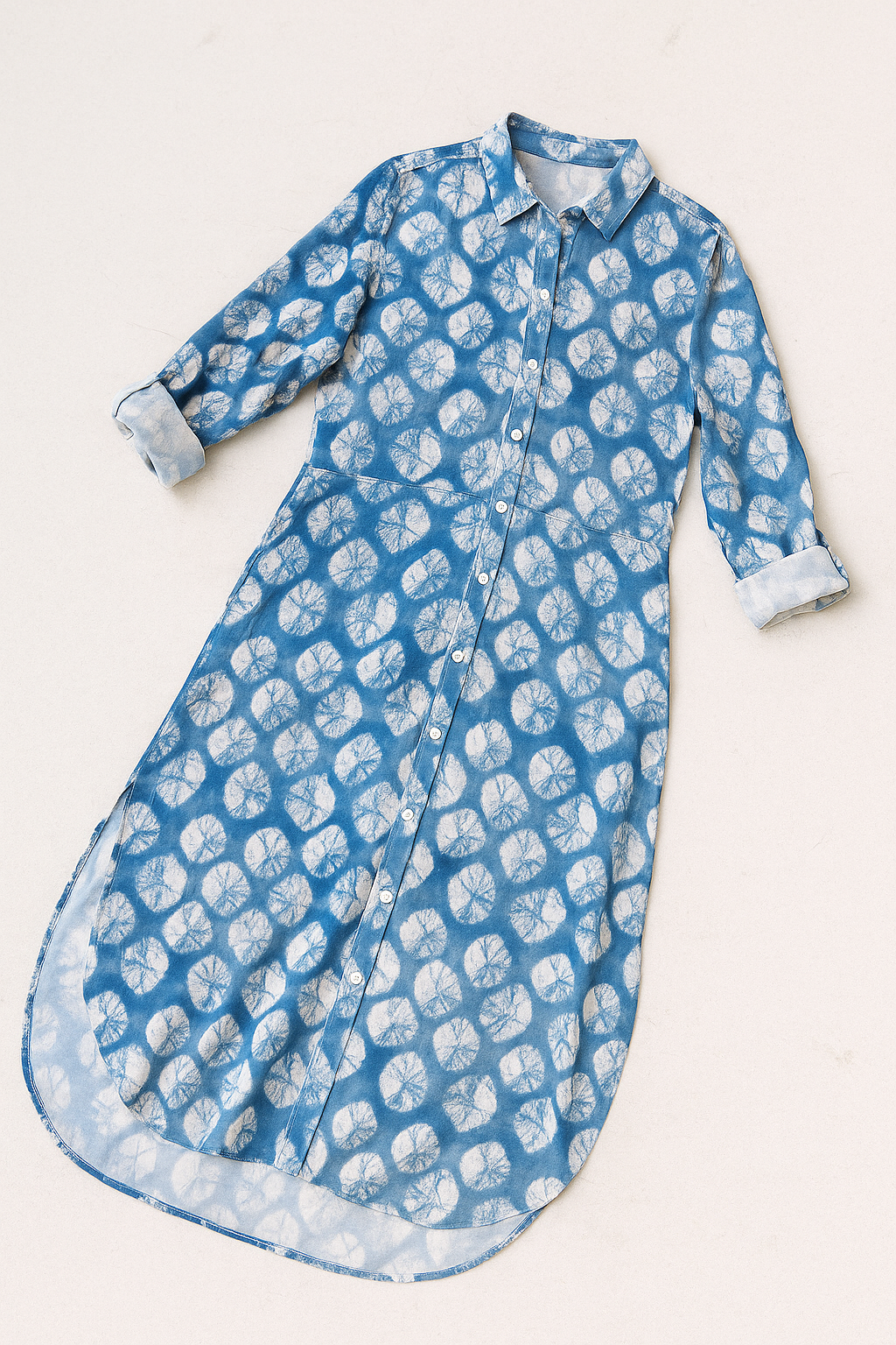 Vestidos Para Mujer Largo Camisero Comodo S51141 Azul